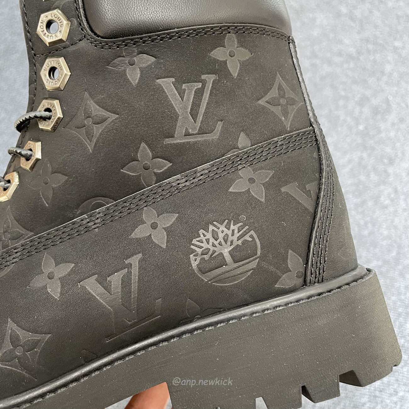 Louis Vuitton Timberland 6 Botín Ankle Boot Black Monogram 1ad73h (2) - newkick.app