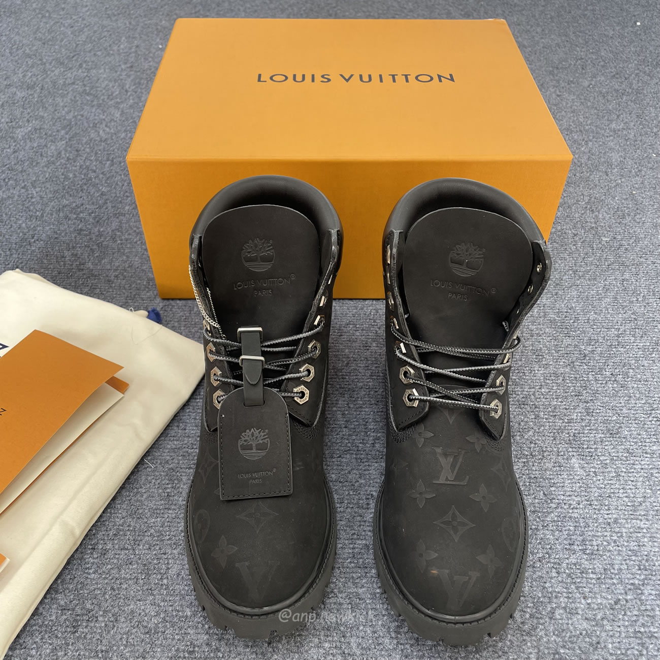 Louis Vuitton Timberland 6 Botín Ankle Boot Black Monogram 1ad73h (3) - newkick.app