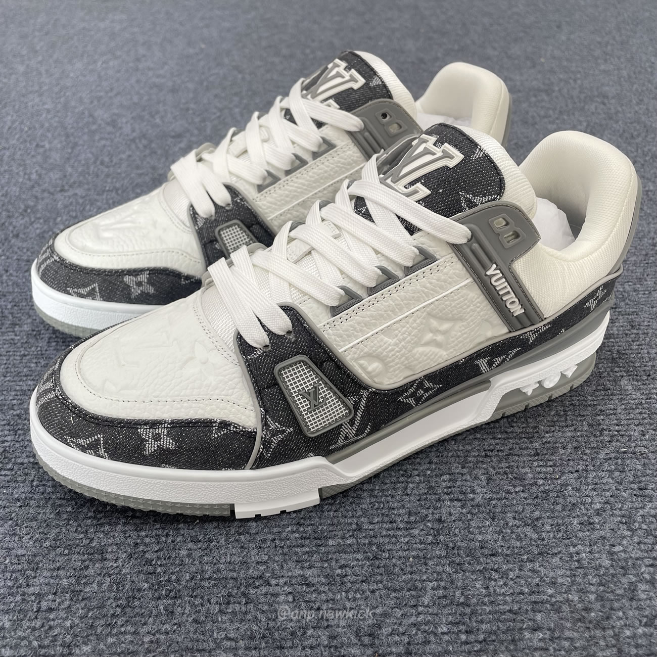 Louis Vuitton Trainer Monogram Denim Grey White 1adf58 (5) - newkick.app