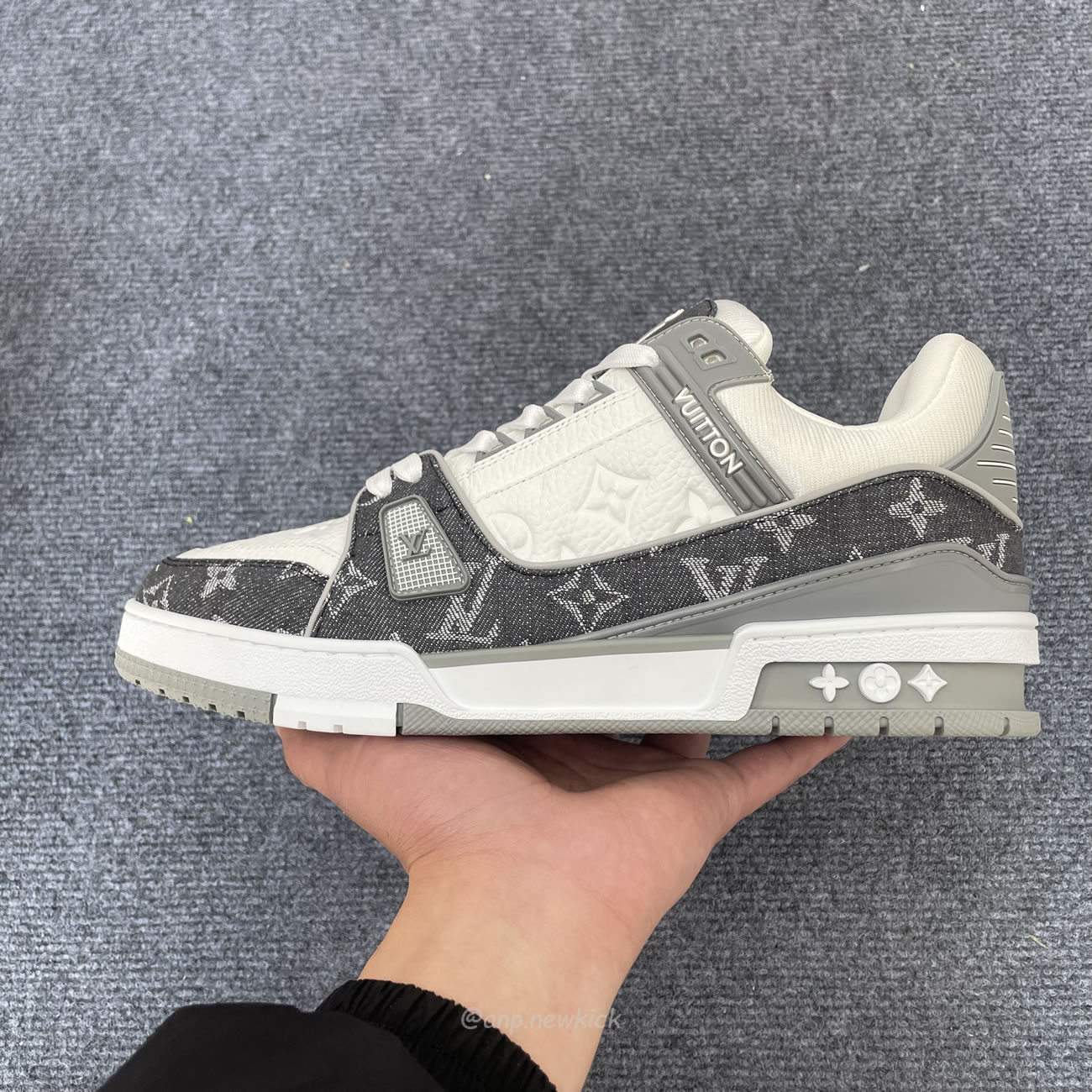 Louis Vuitton Trainer Monogram Denim Grey White 1adf58 (7) - newkick.app