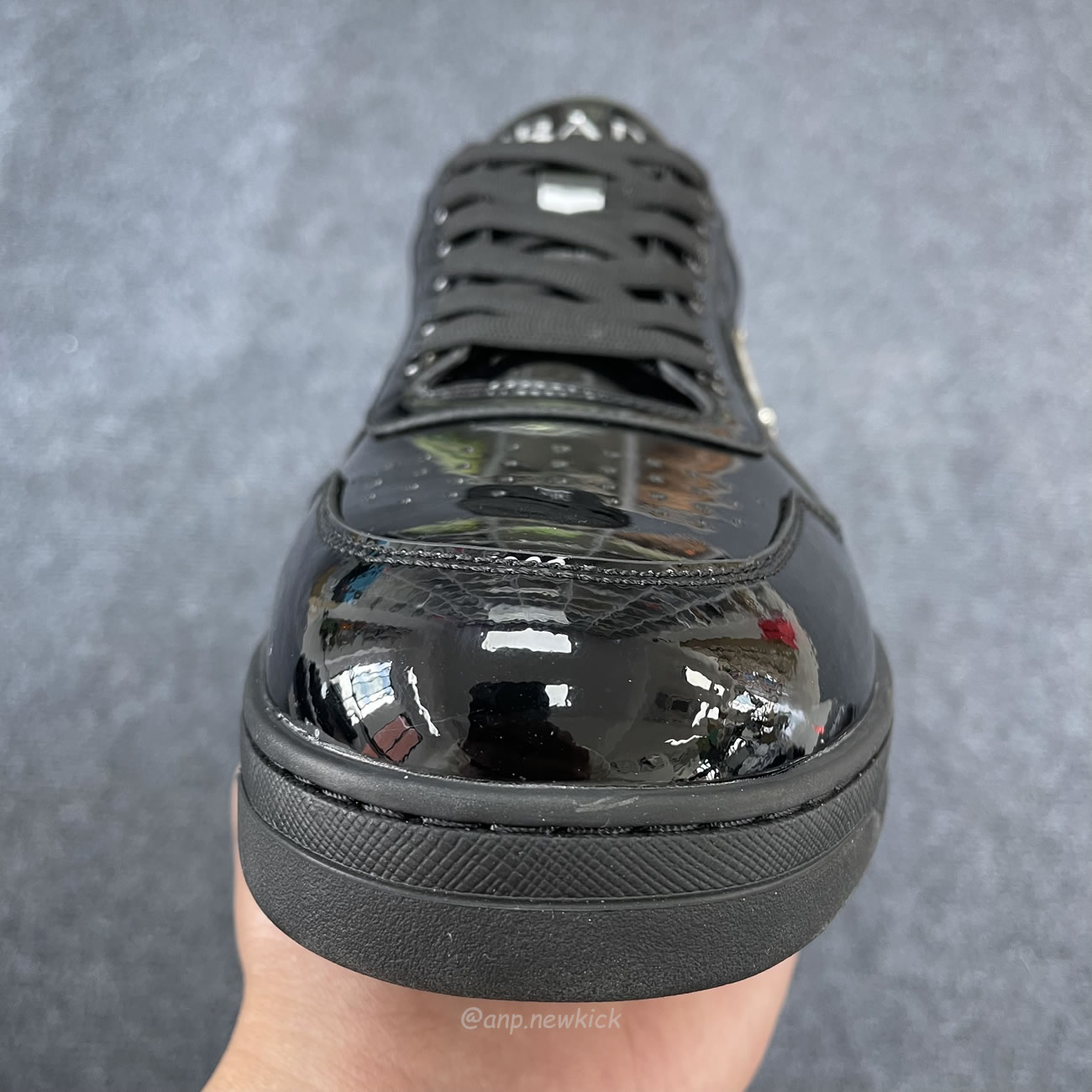 Prada Sneakers Mid Top Black Patent Leather 1e792m 069 F0002 F B030 (8) - newkick.app