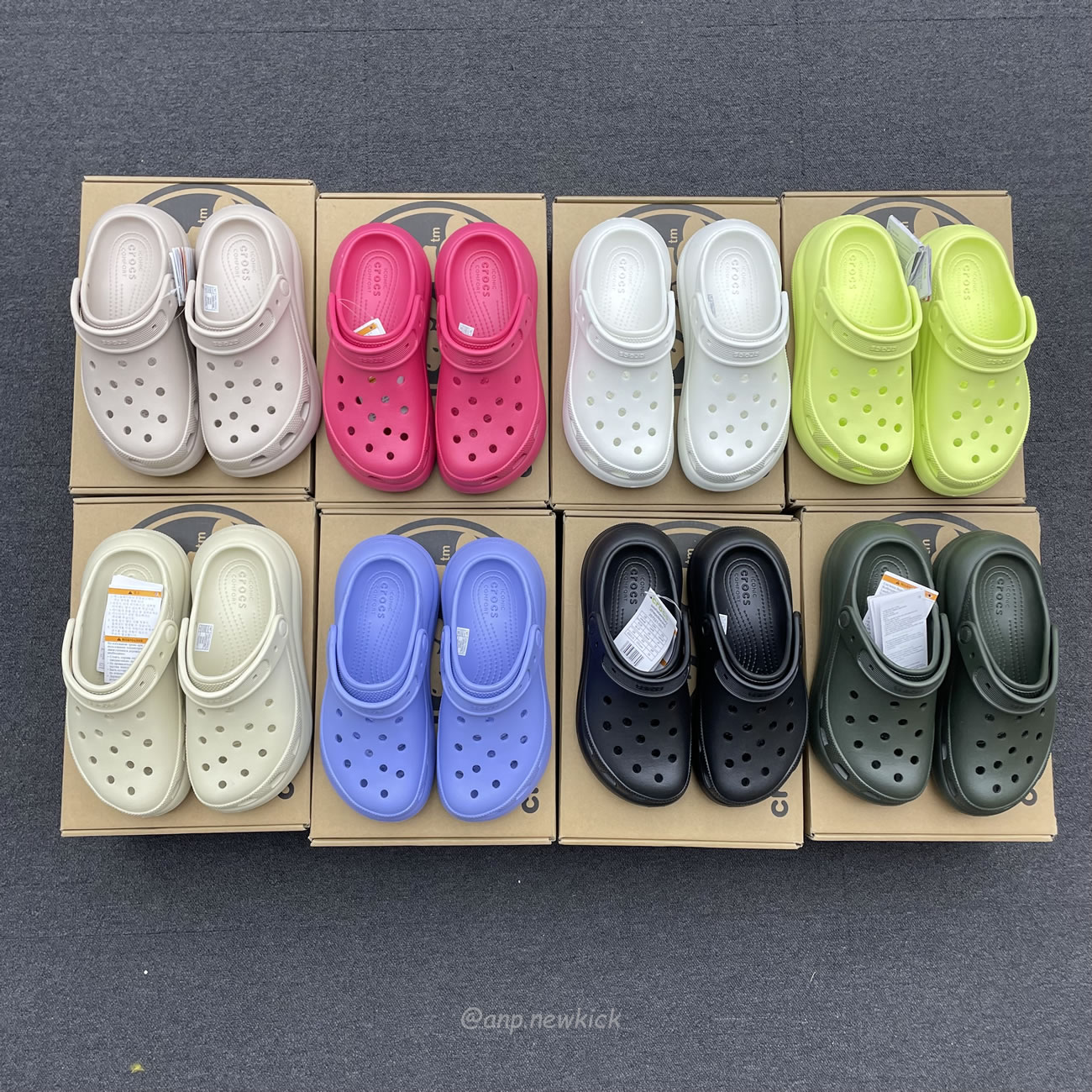 Crocs Classic Crush Clog Bone Multi Black White Green Blue Grey Red Green Dark Green Brown 207521 (11) - newkick.app