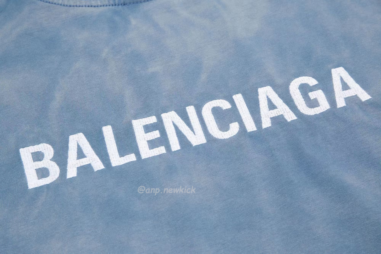 Balenciaga 24ss Letter Logo Printing Short Sleeve Retro T Shirt (3) - newkick.app