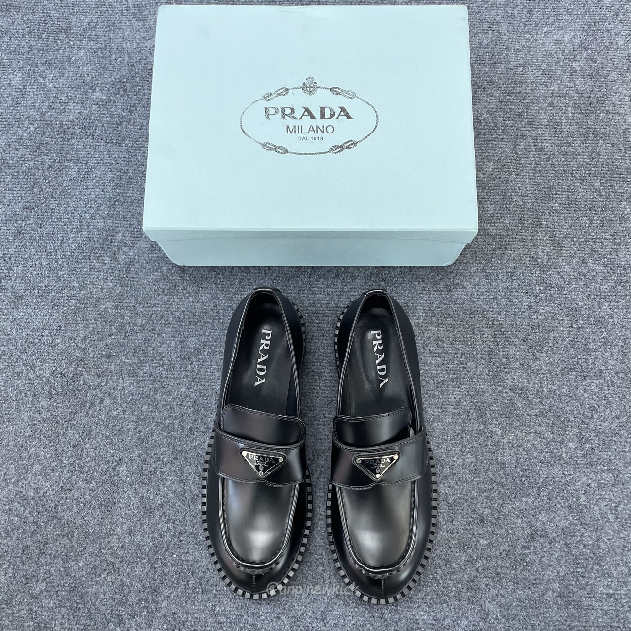 Prada 35mm Loafer Black Brushed Leather 2de127 055 F0002 (9) - newkick.app