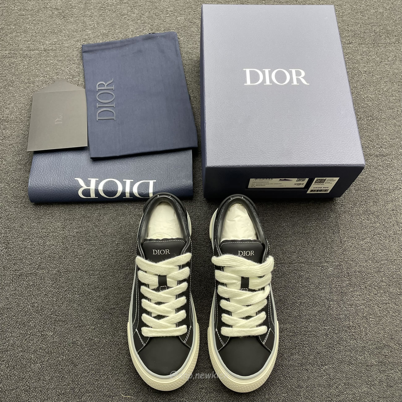 Dior B33 Sneaker Black Smooth Calfskin Oblique Jacquard 3sn303zwn55936 (7) - newkick.app