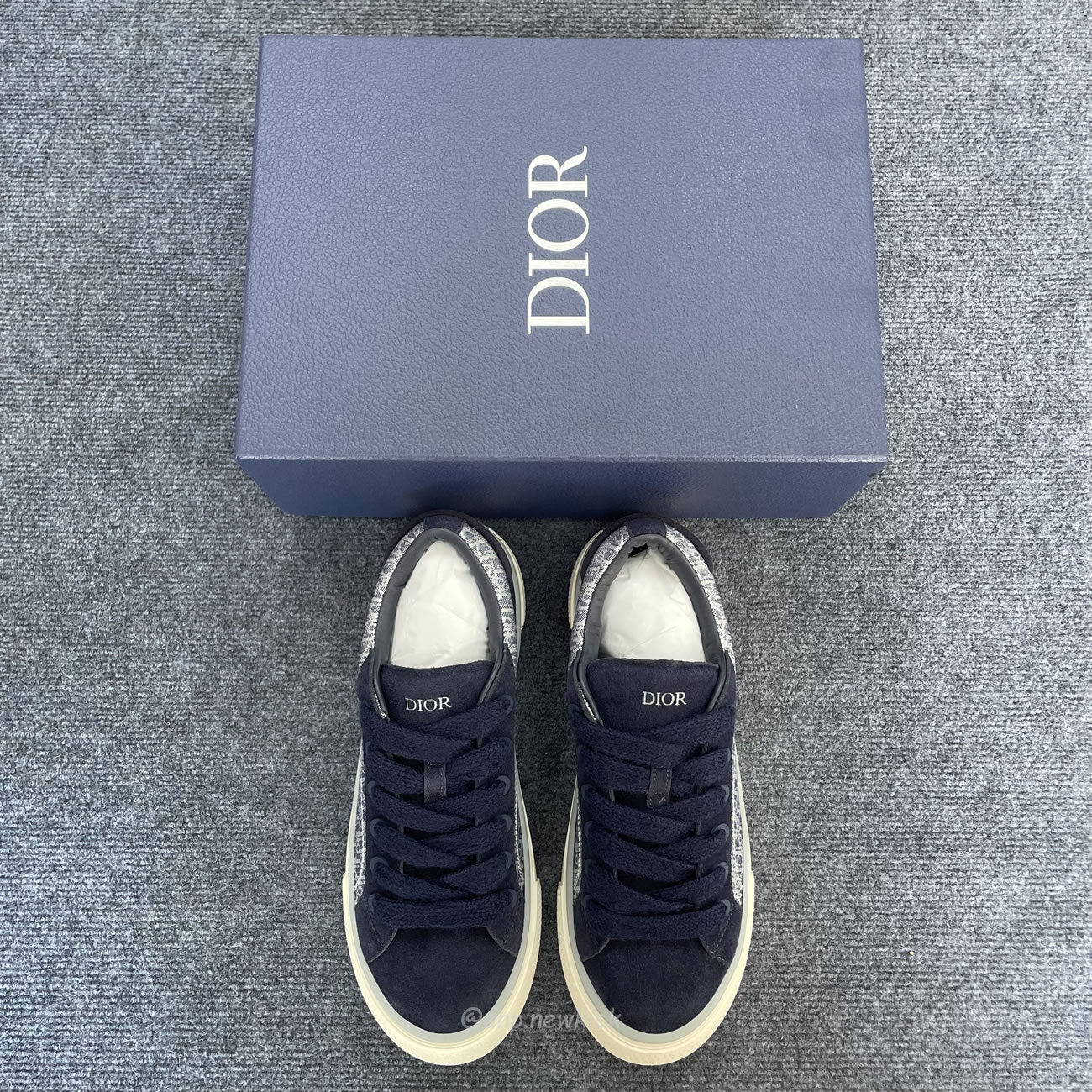 Dior B33 Sneaker Navy Blue Oblique Jacquard 3sn303zwn H559 (5) - newkick.app