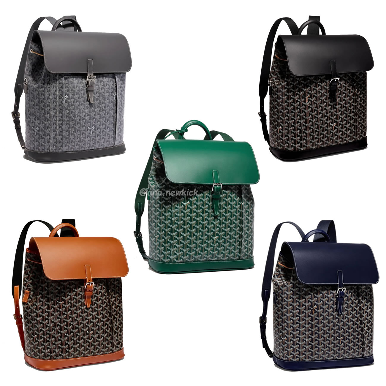 Goyard Artois Alpin Medium Backpack Blacknatural Black Grey Navy Green (1) - newkick.app