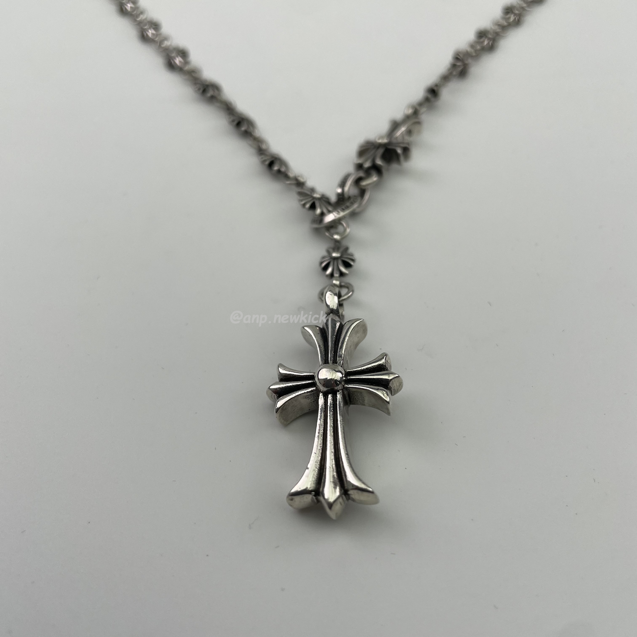 Chrome Hearts Pearl Silver Cross Flower Letter Ball Bracelet (7) - newkick.app