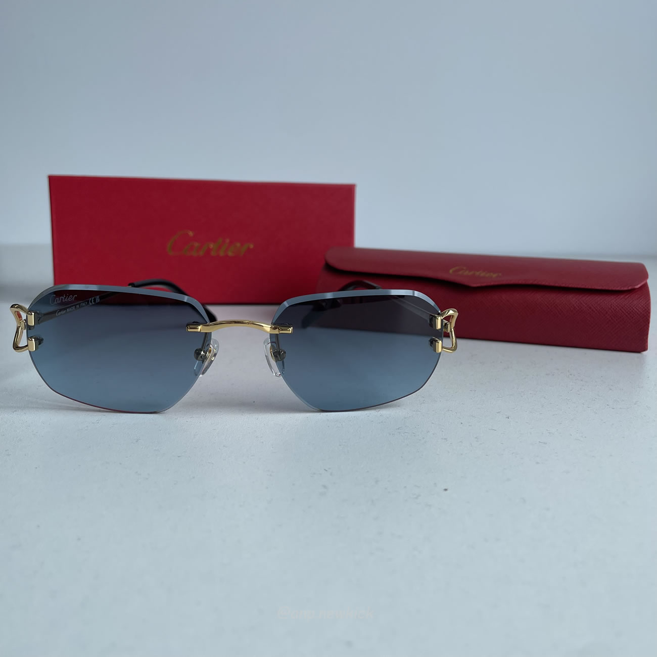 Cartier Ct0468s 58 Blue Gold Sunglasses (3) - newkick.app