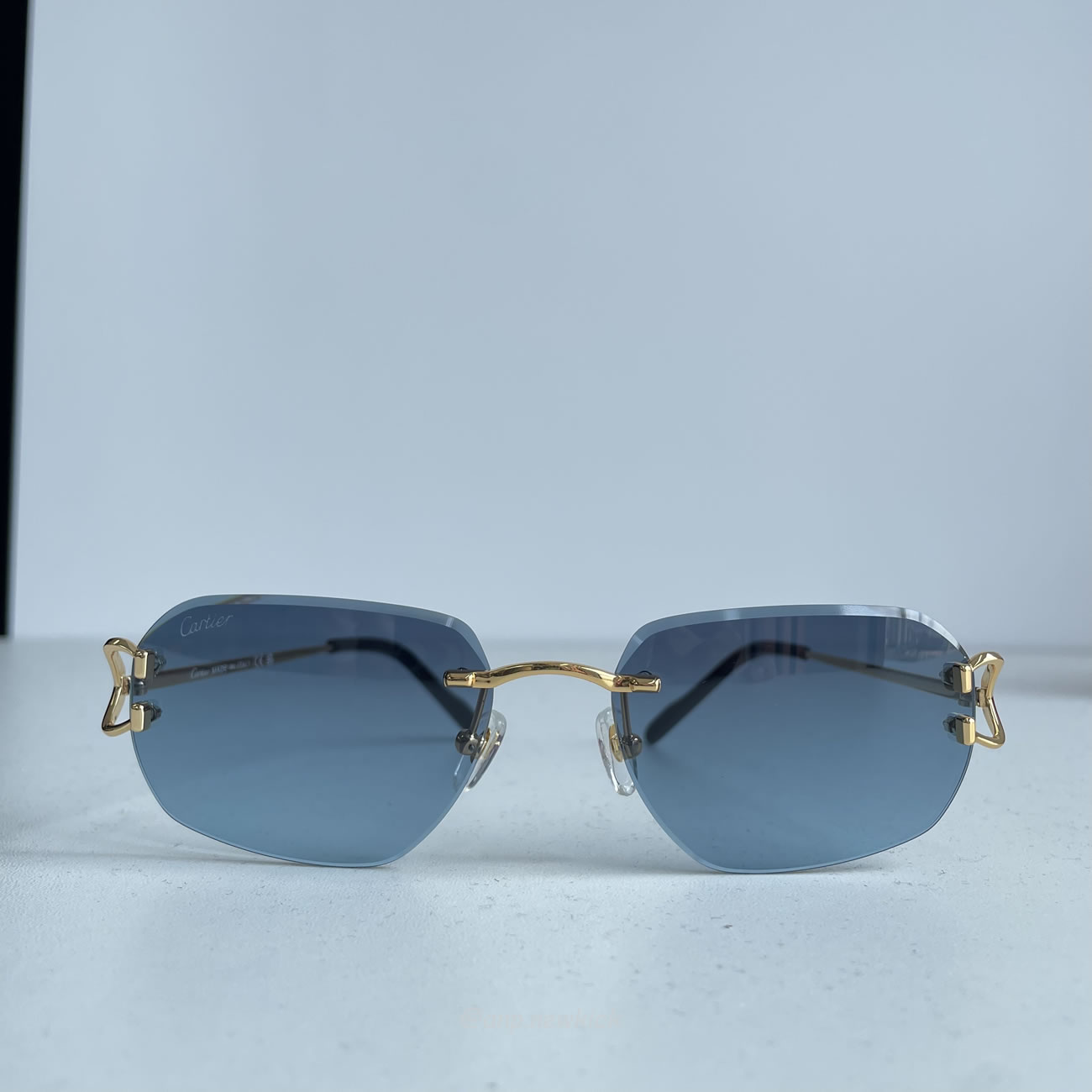 Cartier Ct0468s 58 Blue Gold Sunglasses (5) - newkick.app