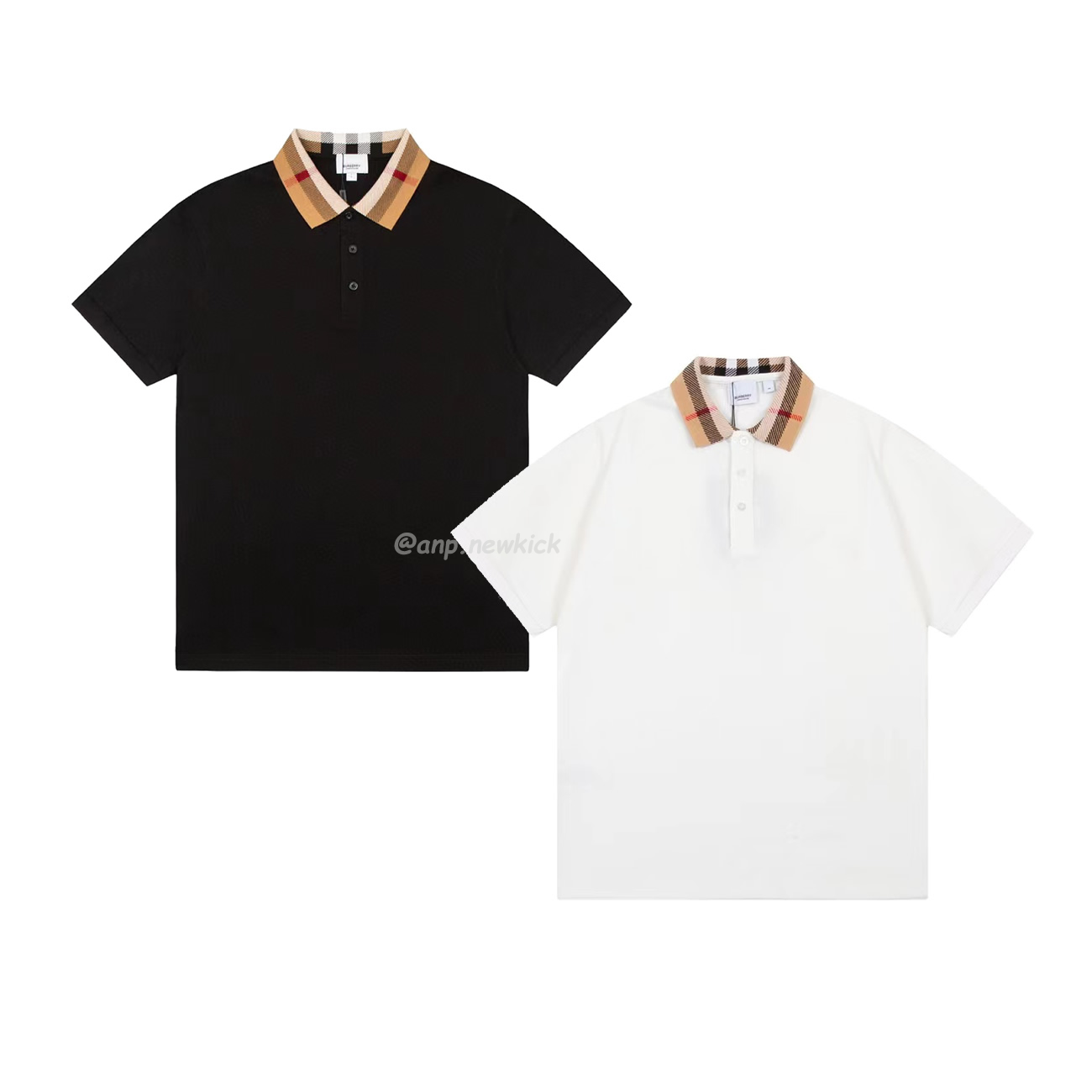 Burberry Polo Shirt Checkered White Black (1) - newkick.app