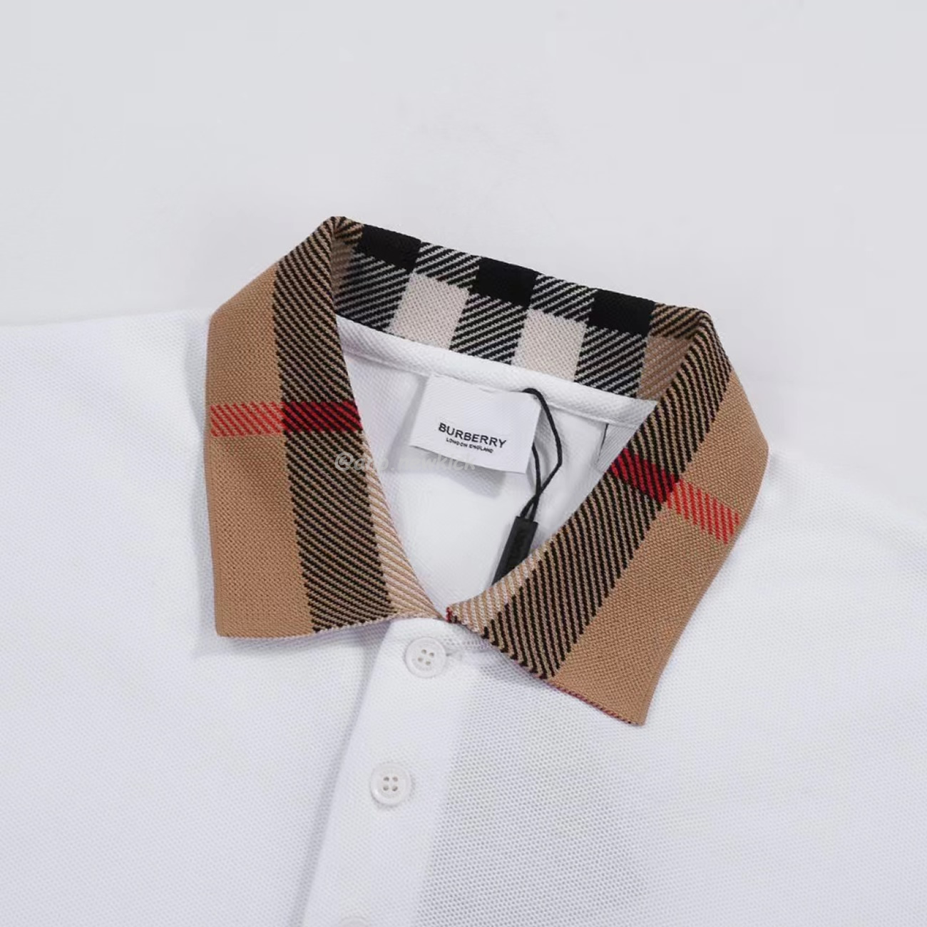 Burberry Polo Shirt Checkered White Black (9) - newkick.app