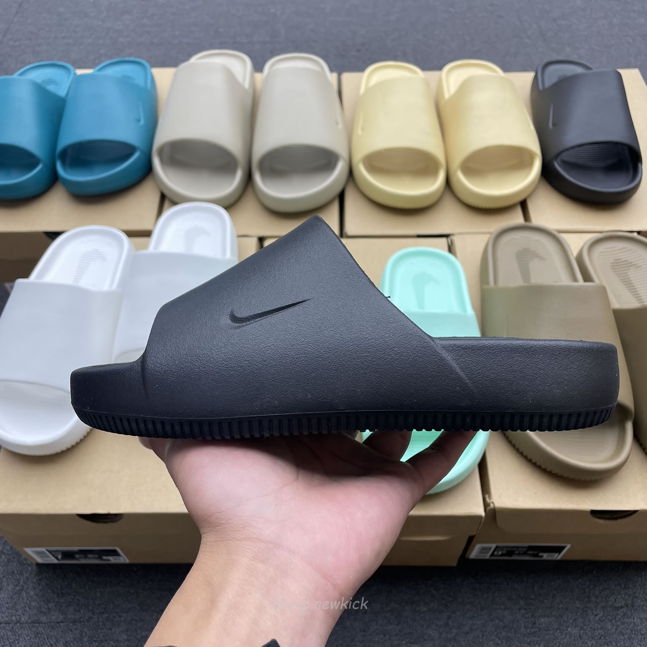 Nike Calm Slide Jade Ice Black Sesame Geode Teal White Brown Dx4816 300 (9) - newkick.app