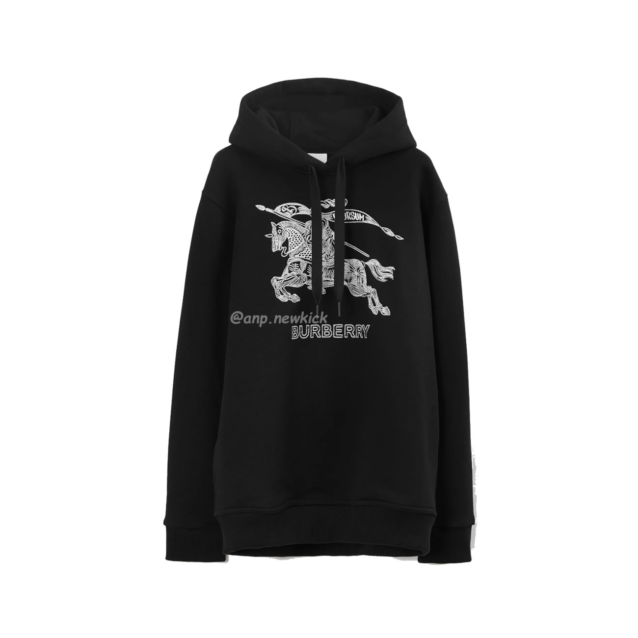 Burberry Embroidered Ekd Cotton Hoodie Black (1) - newkick.app