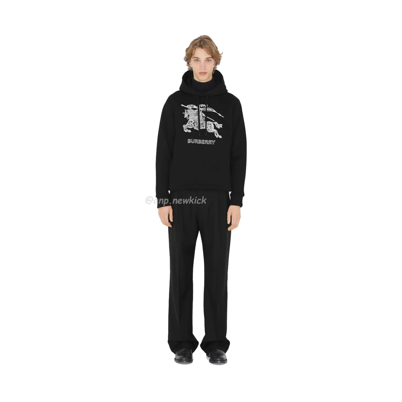 Burberry Embroidered Ekd Cotton Hoodie Black (2) - newkick.app