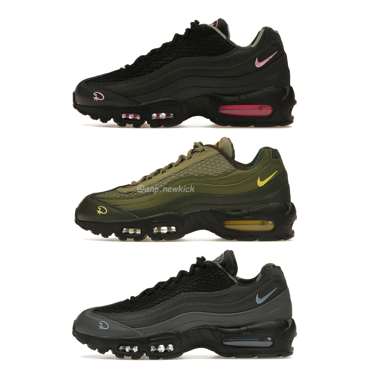 Nike Air Max 95 Sp Corteiz Pink Beam Fb2709 001 Gutta Green Fb2709 300 Aegean Storm Fb2709 002 (1) - newkick.app