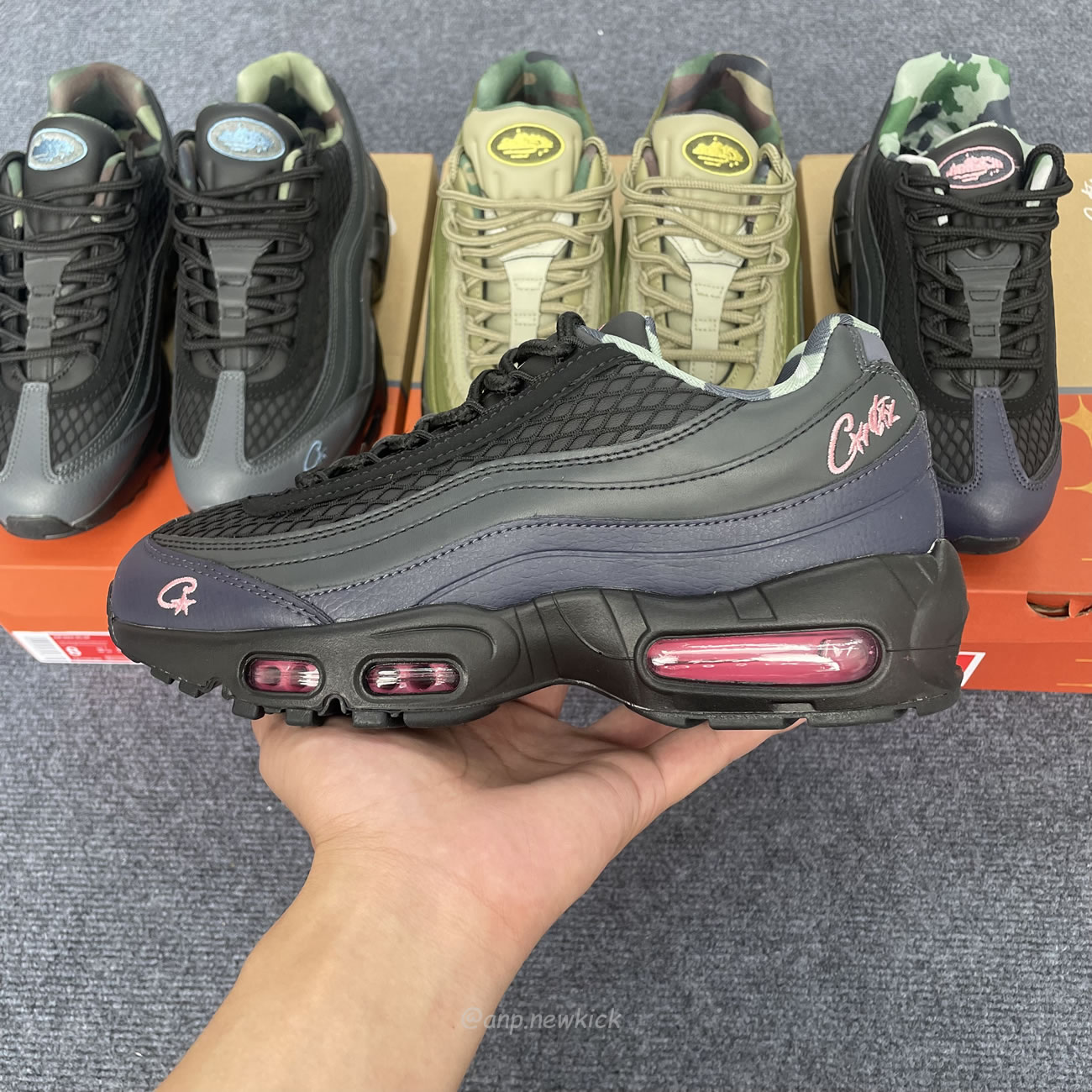 Nike Air Max 95 Sp Corteiz Pink Beam Fb2709 001 Gutta Green Fb2709 300 Aegean Storm Fb2709 002 (5) - newkick.app