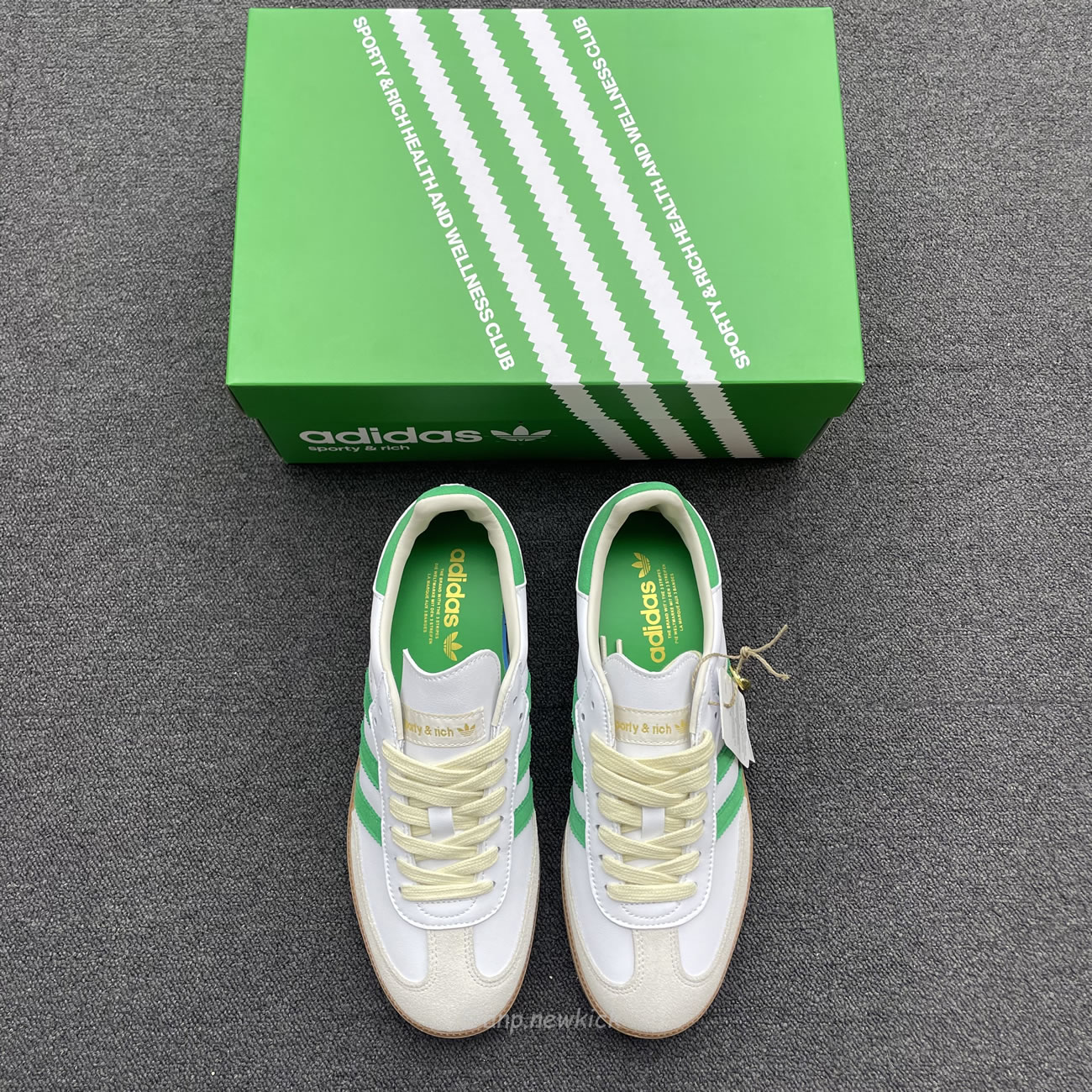 Adidas Samba Og Sporty Rich White Green Hq6075 (6) - newkick.app