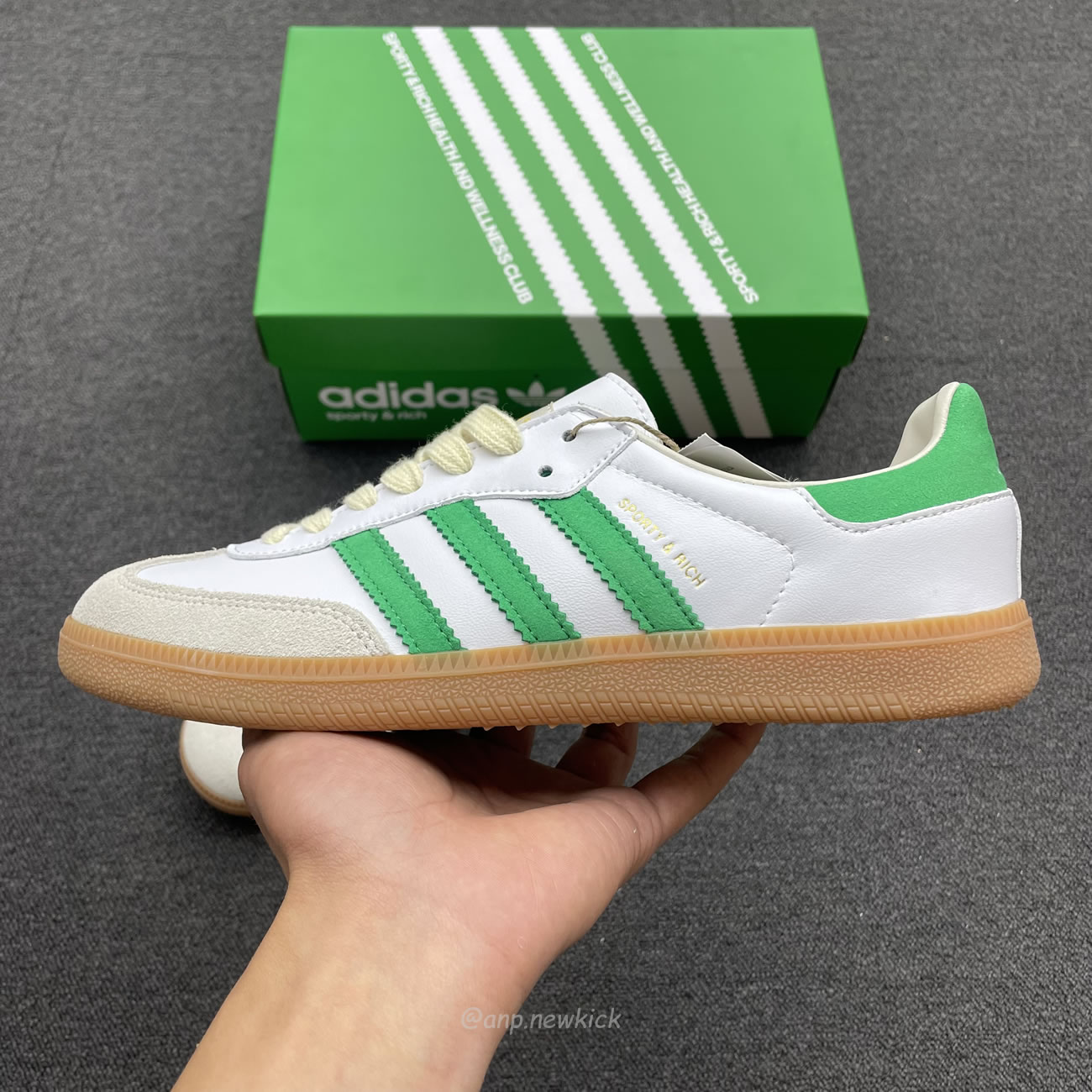 Adidas Samba Og Sporty Rich White Green Hq6075 (8) - newkick.app