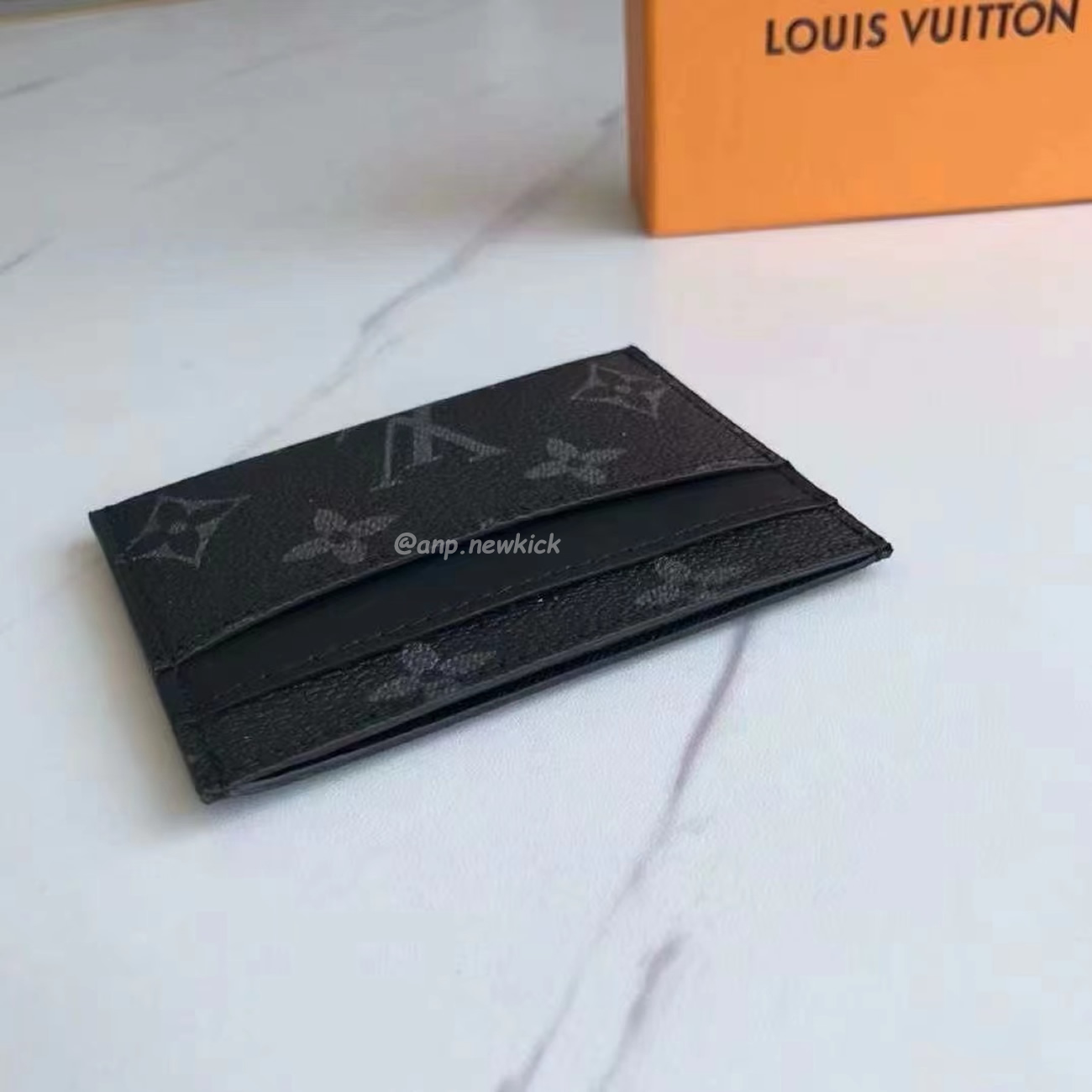 Louis Vuitton Card Holder Porte Cartes Double Monogram Eclipse Blackgrey M62170 (3) - newkick.app