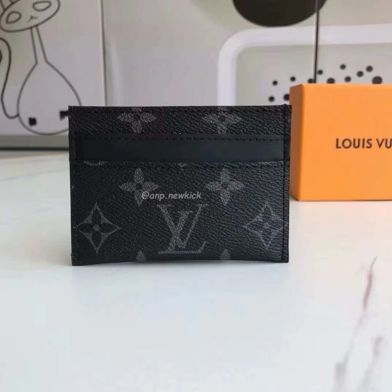 Louis Vuitton Card Holder Porte Cartes Double Monogram Eclipse Blackgrey M62170 (6) - newkick.app