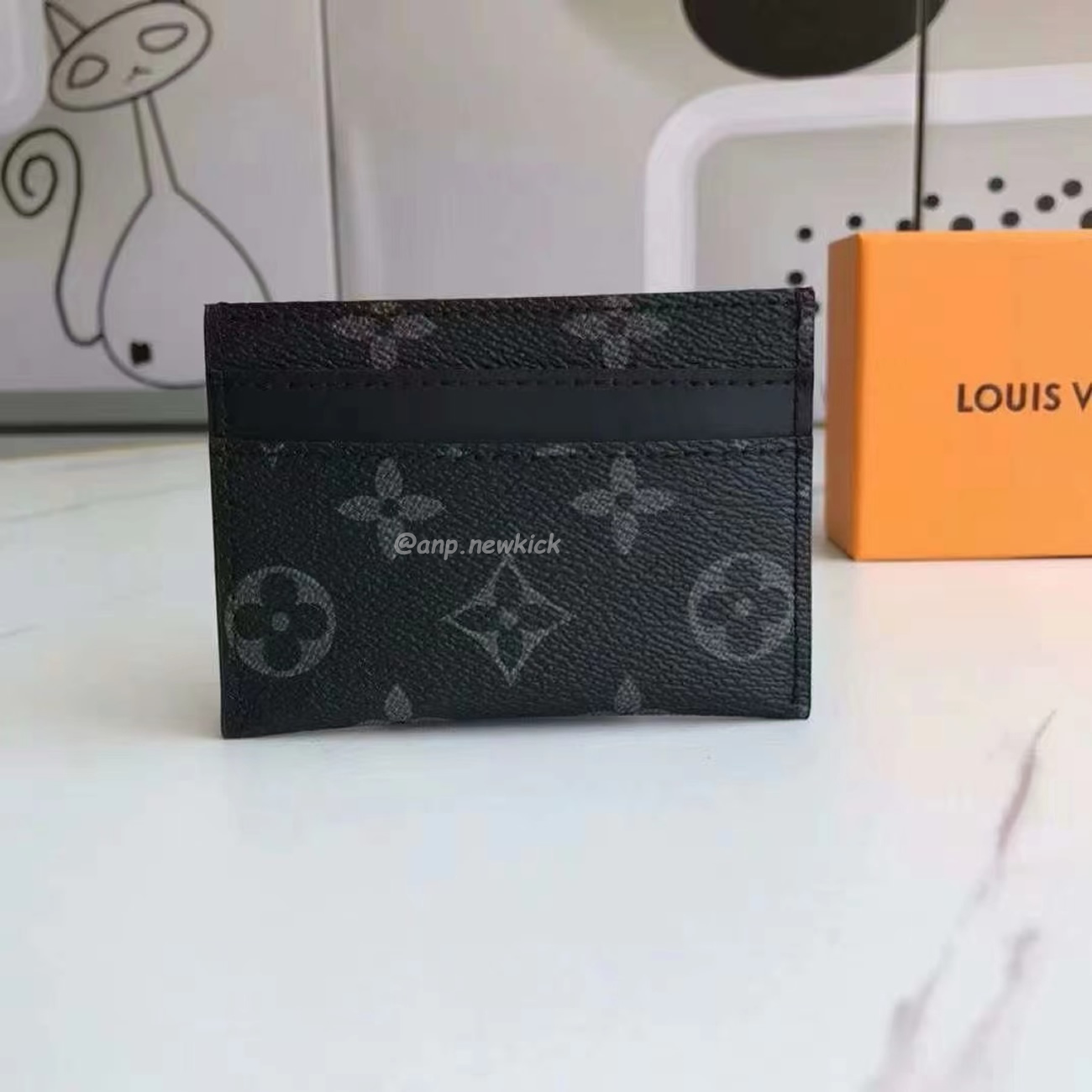 Louis Vuitton Card Holder Porte Cartes Double Monogram Eclipse Blackgrey M62170 (7) - newkick.app