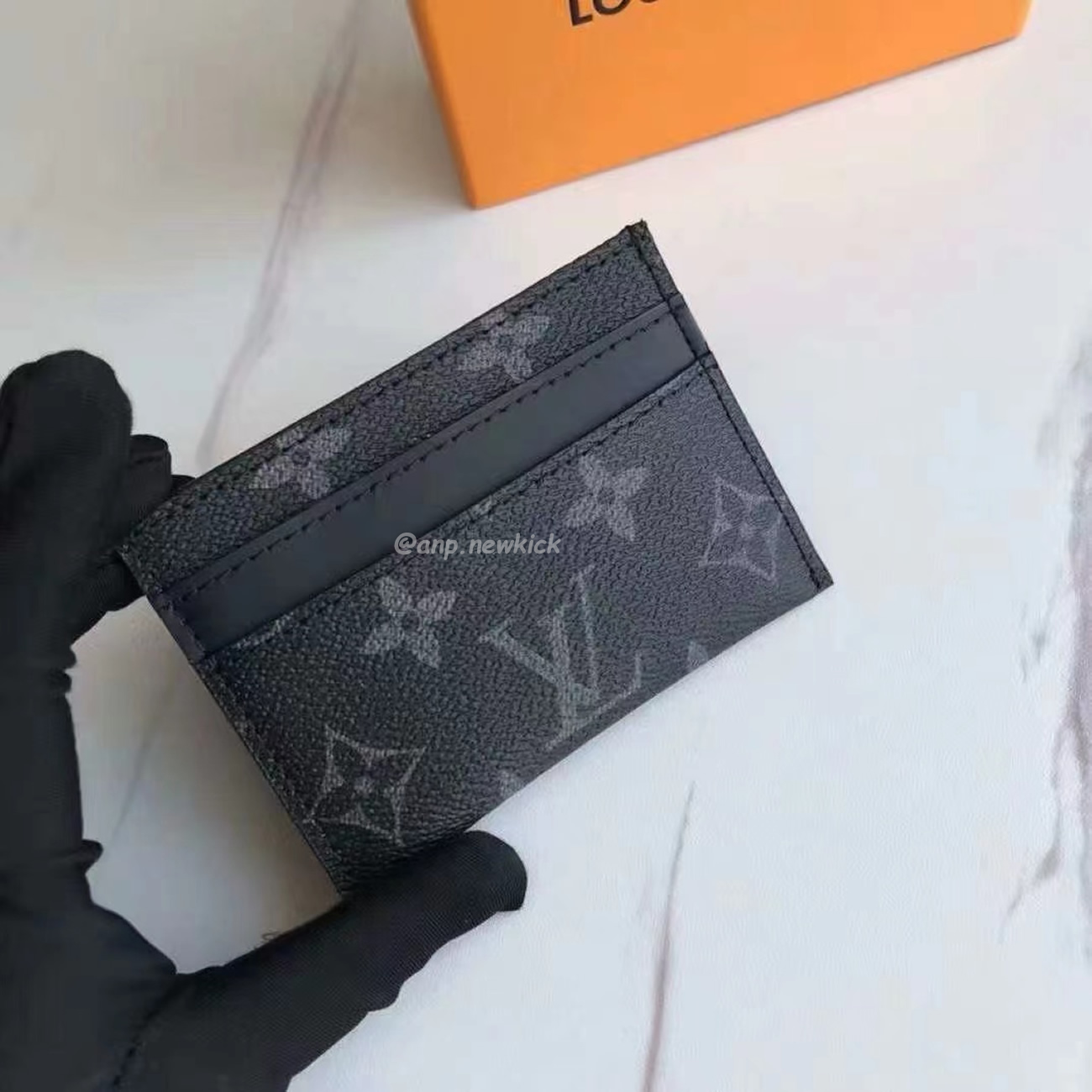 Louis Vuitton Card Holder Porte Cartes Double Monogram Eclipse Blackgrey M62170 (9) - newkick.app