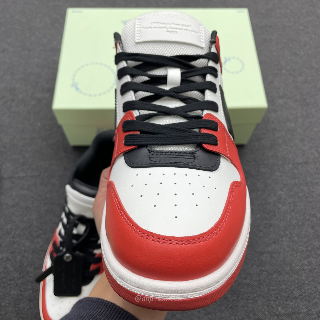 Off White Out Of Office Ooo Low Tops Black White Red Omia189s22lea0012510 (12) - newkick.app