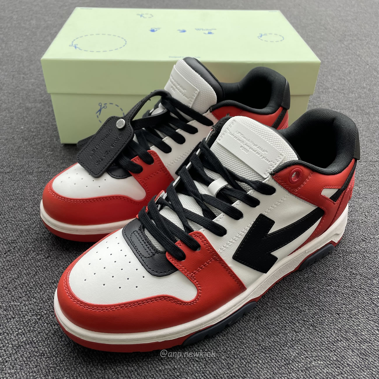 Off White Out Of Office Ooo Low Tops Black White Red Omia189s22lea0012510 (14) - newkick.app