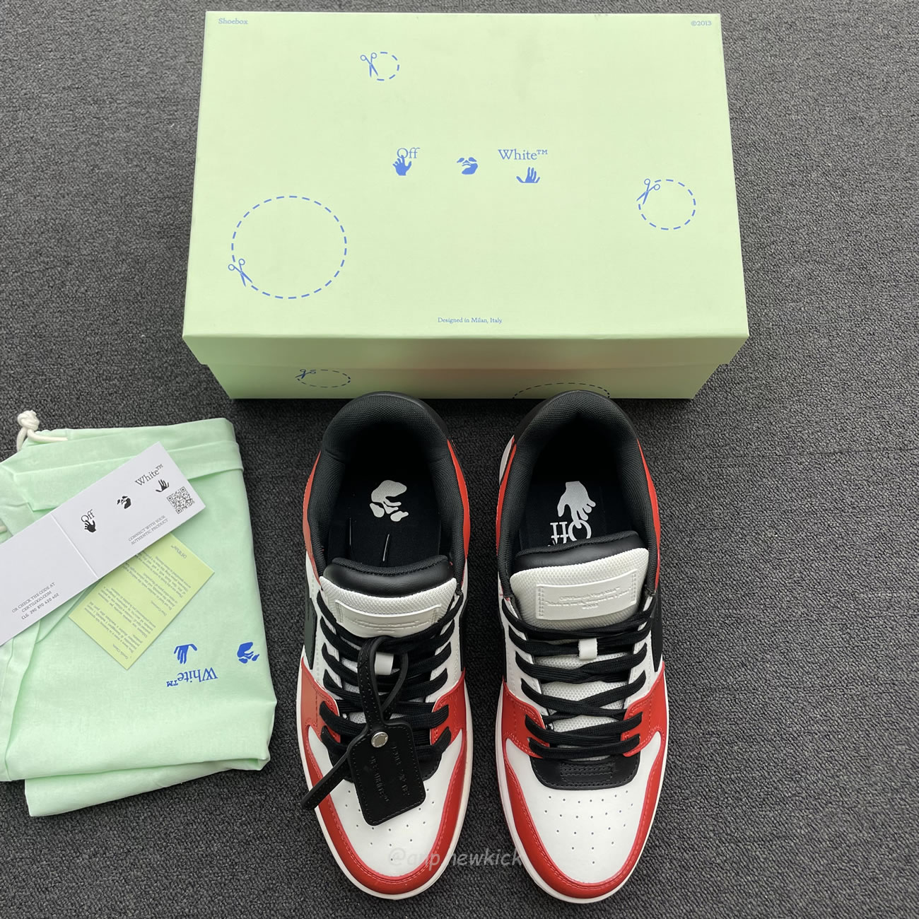 Off White Out Of Office Ooo Low Tops Black White Red Omia189s22lea0012510 (3) - newkick.app