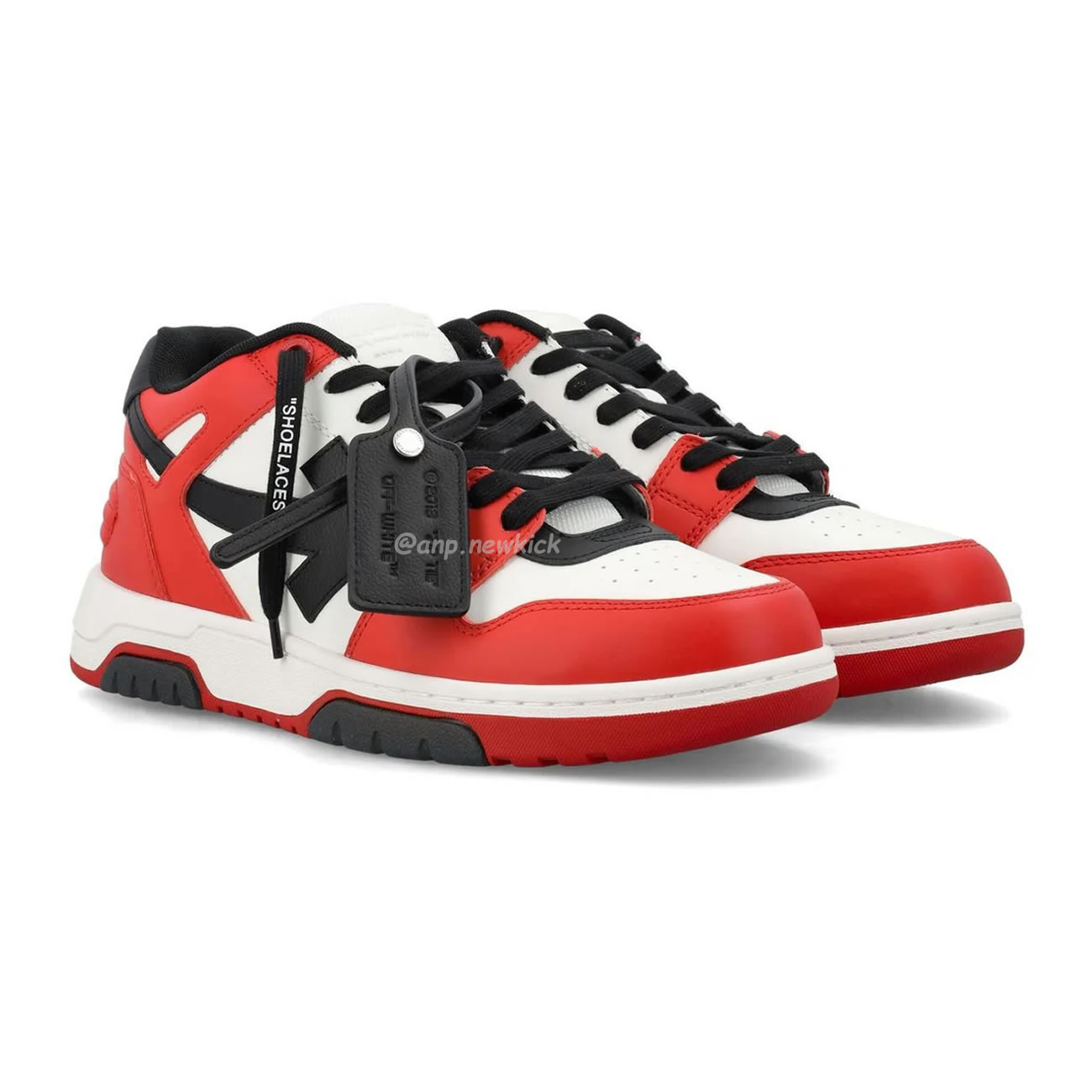 Off White Out Of Office Ooo Low Tops Black White Red Omia189s22lea0012510 (7) - newkick.app