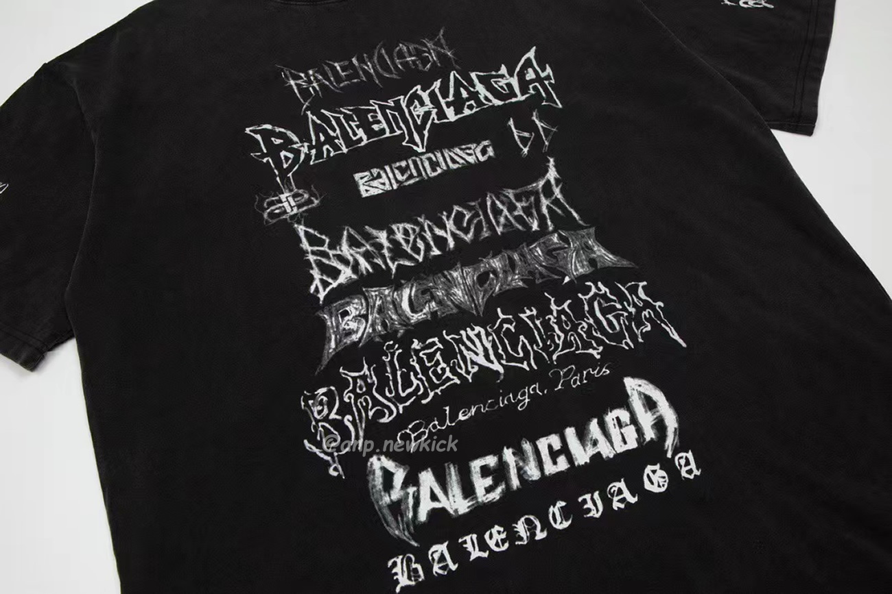 Balenciaga Sanskrit Alphabet Full Body Print Short Sleeve T Shirt (3) - newkick.app