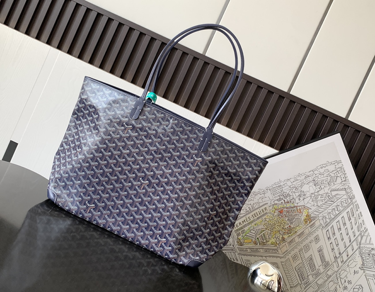 Goyard Artois Tote Pm Blacknatural Green Grey Red White Navy Blue Black Yellow (7) - newkick.app