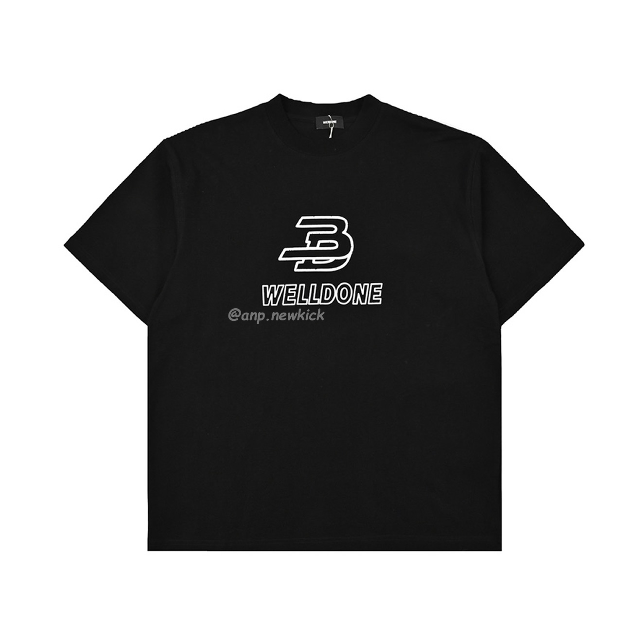 Welldone Letter Printing Black White T Shirt (3) - newkick.app