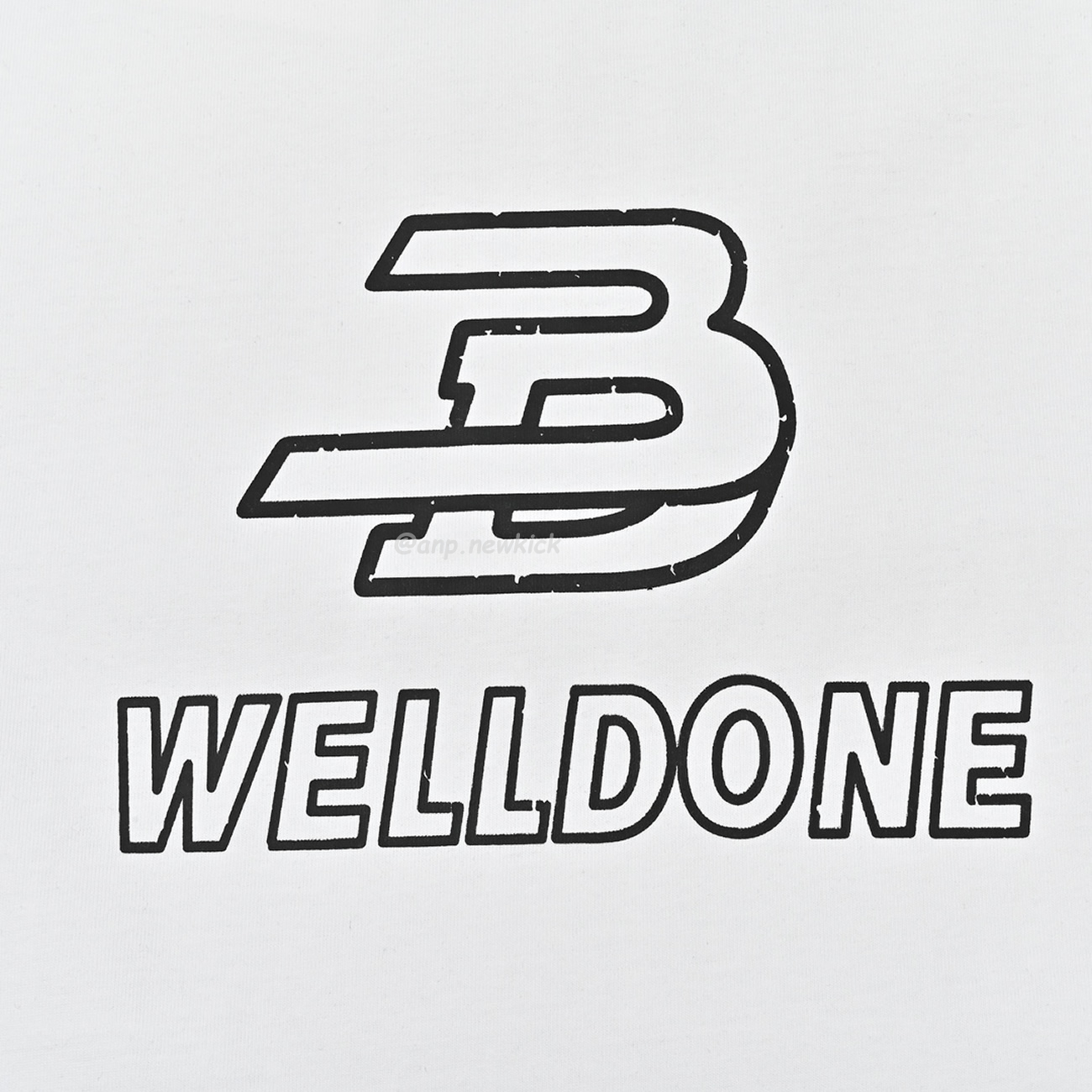 Welldone Letter Printing Black White T Shirt (7) - newkick.app