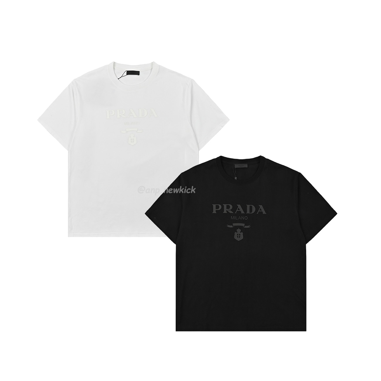 Prada Raised Logo Round Neck T Shirt (1) - newkick.app