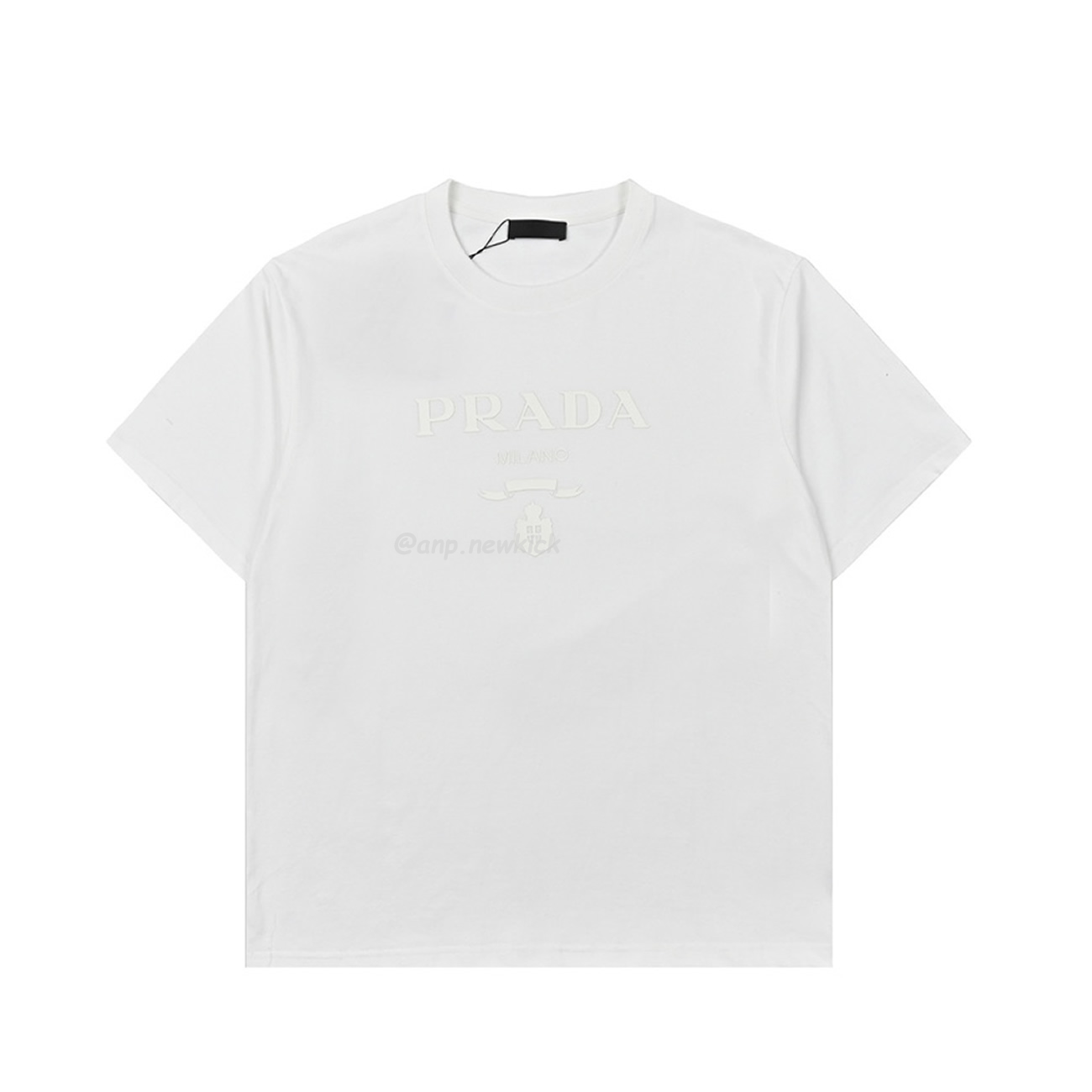 Prada Raised Logo Round Neck T Shirt (3) - newkick.app