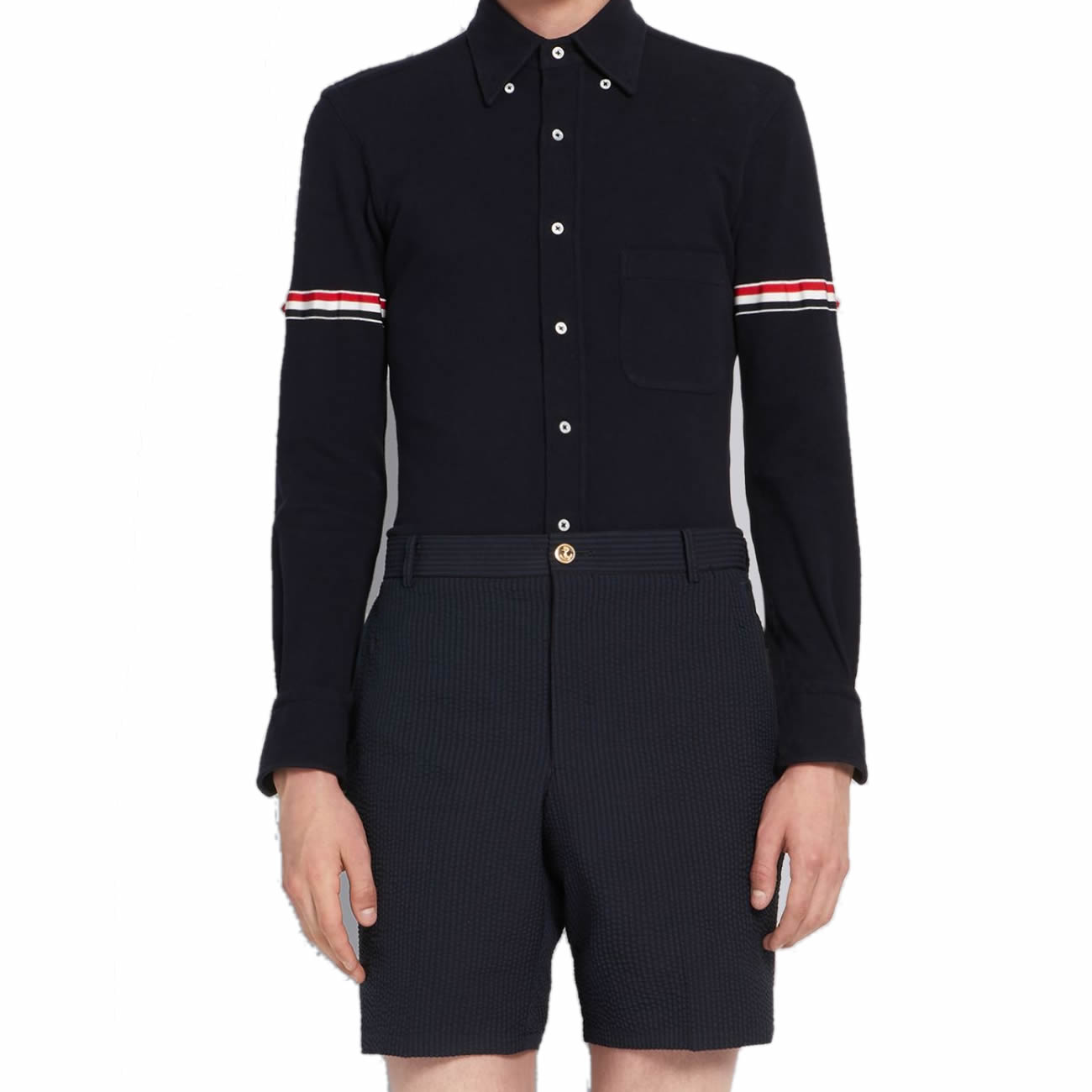 Thom Browne Rwb Armband Shirt Black & Grey