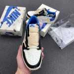 Travis Scott x Air Jordan 1 Retro Low "Military Blue" Collab With Fragment "Cactus Jack Royal" DM7866-140