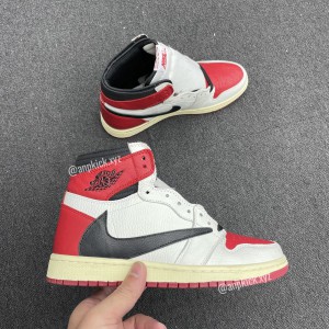 Travis Scott x Air Jordan 1 High OG SP "White Red/Black" x Fragment Custom Making