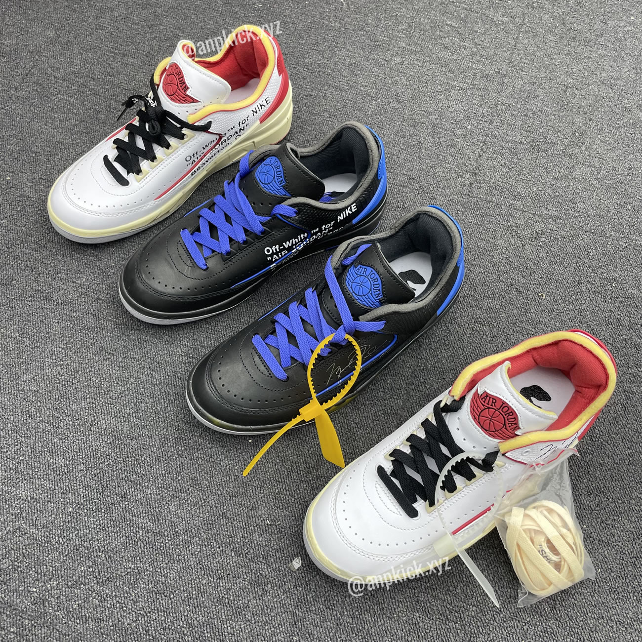 Off-White x Air Jordan 2 Low "White/Red" & "Black/Blue"