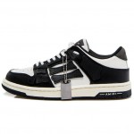 A.M.I.R.I Skel Top Low Leather Sneakers Black White MFS003-004