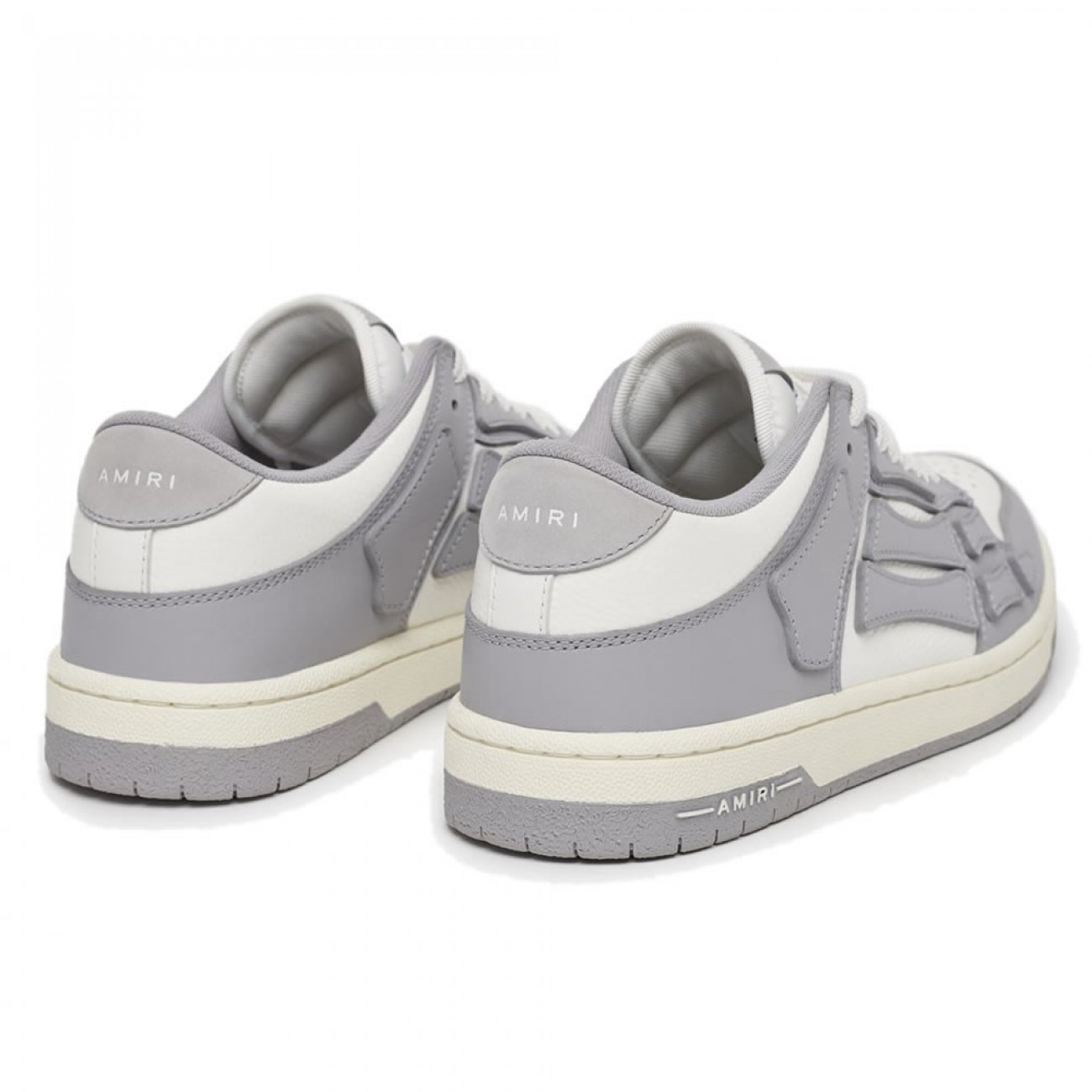 A.M.I.R.I Skel Top Low Leather Sneakers Grey White MFS003-043