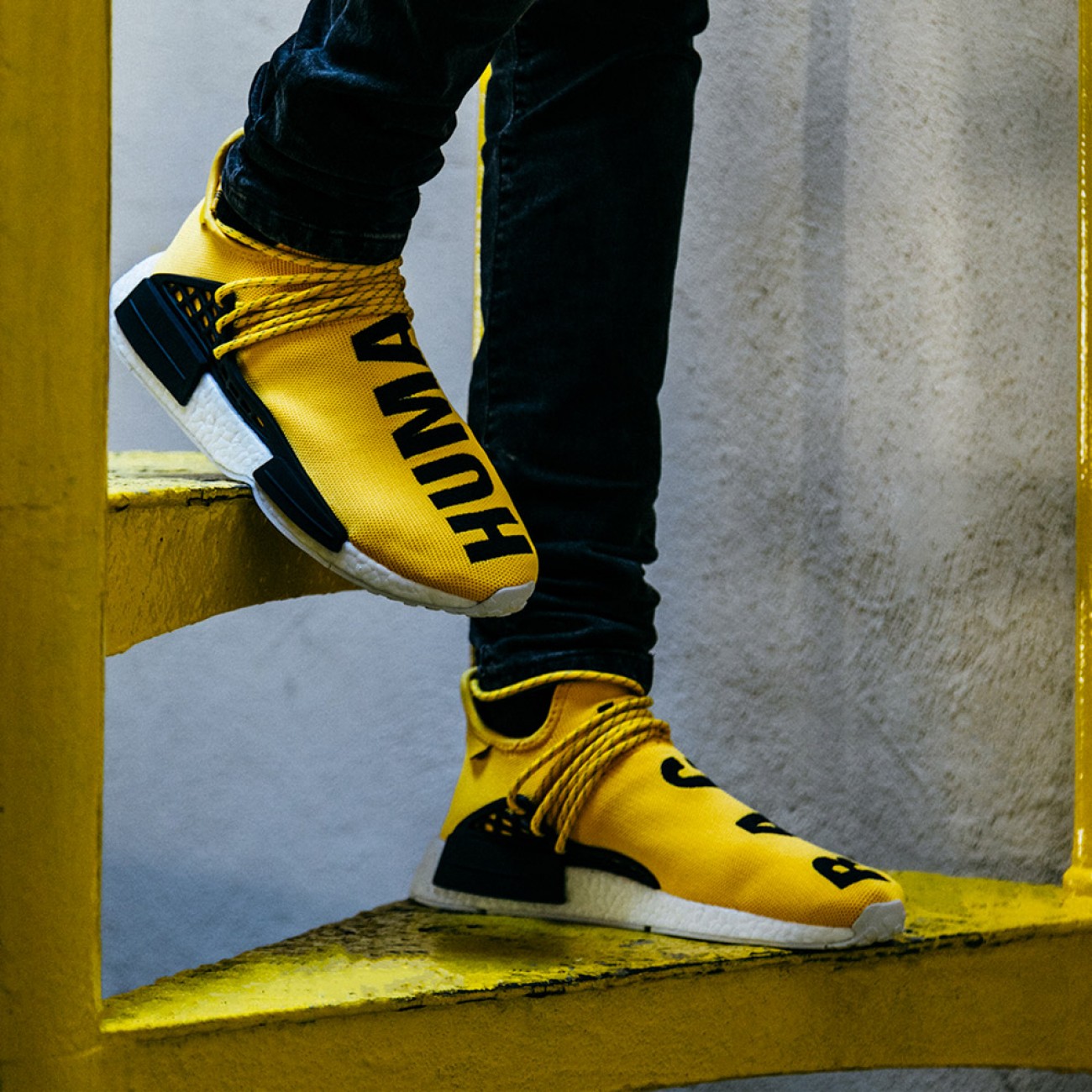 PHARRELL WILLIAMS X ADIDAS ORIGINALS HU NMD YELLOW