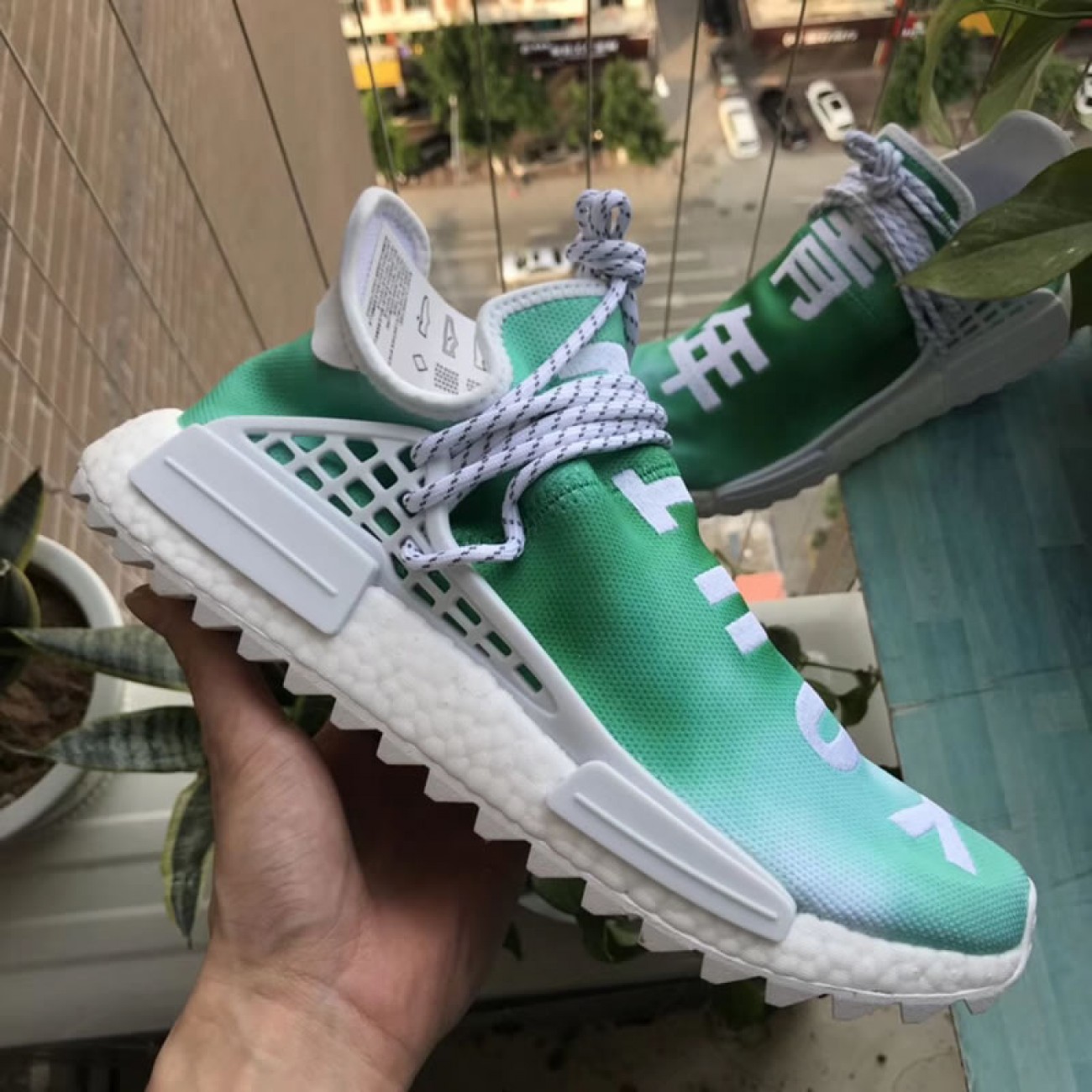 Pharrell Williams PW x Adidas NMD Hu Trail "Youth" Green China Exclusive F99760