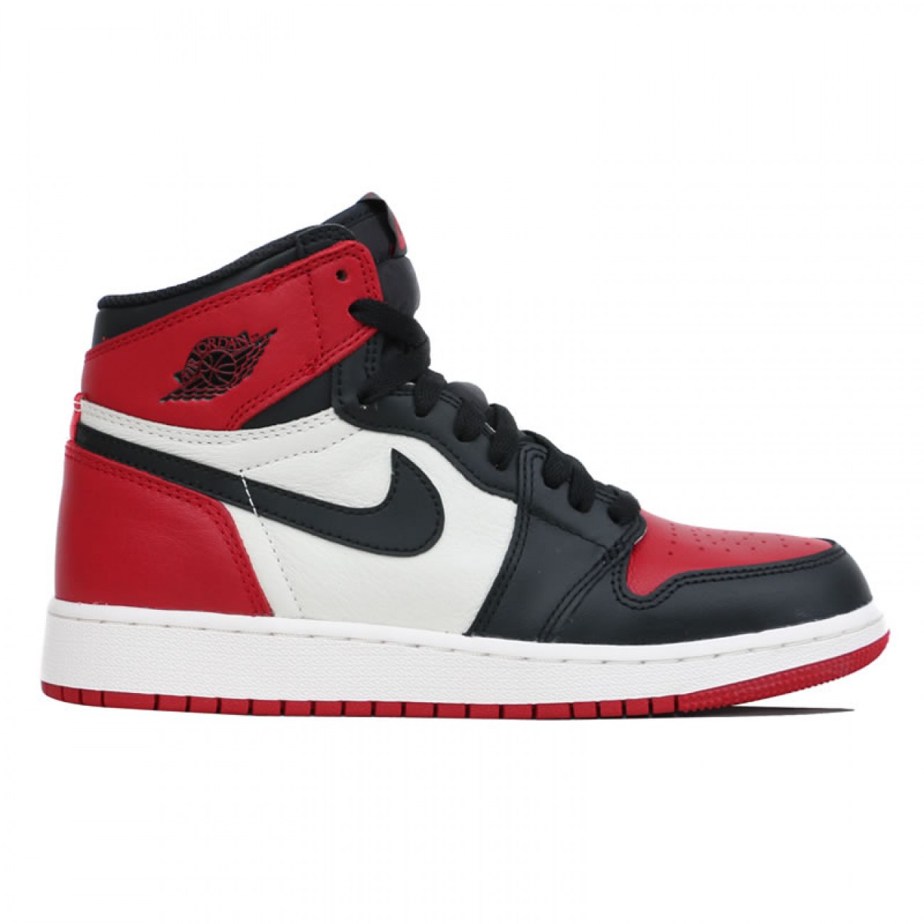 Air Jordan 1 "Bred Toe" Womens GS "Red and Black Jordans" Shoes 575441-610