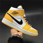 Air Jordan 1 Mid 2019 "Lakers" Yellow Purple Release Date 852542-700