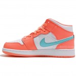 Air Jordan 1 Mid GS "Crimson Pulse" Pink Aqua 555112-814