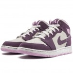 Air Jordan 1 Mid GS "Pro Purple / Desert Sand" Shoes For Women 555112-500