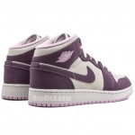 Air Jordan 1 Mid GS "Pro Purple / Desert Sand" Shoes For Women 555112-500